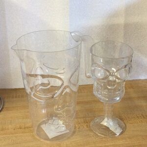 New Plastic Skull Pitcher  And Cup Set